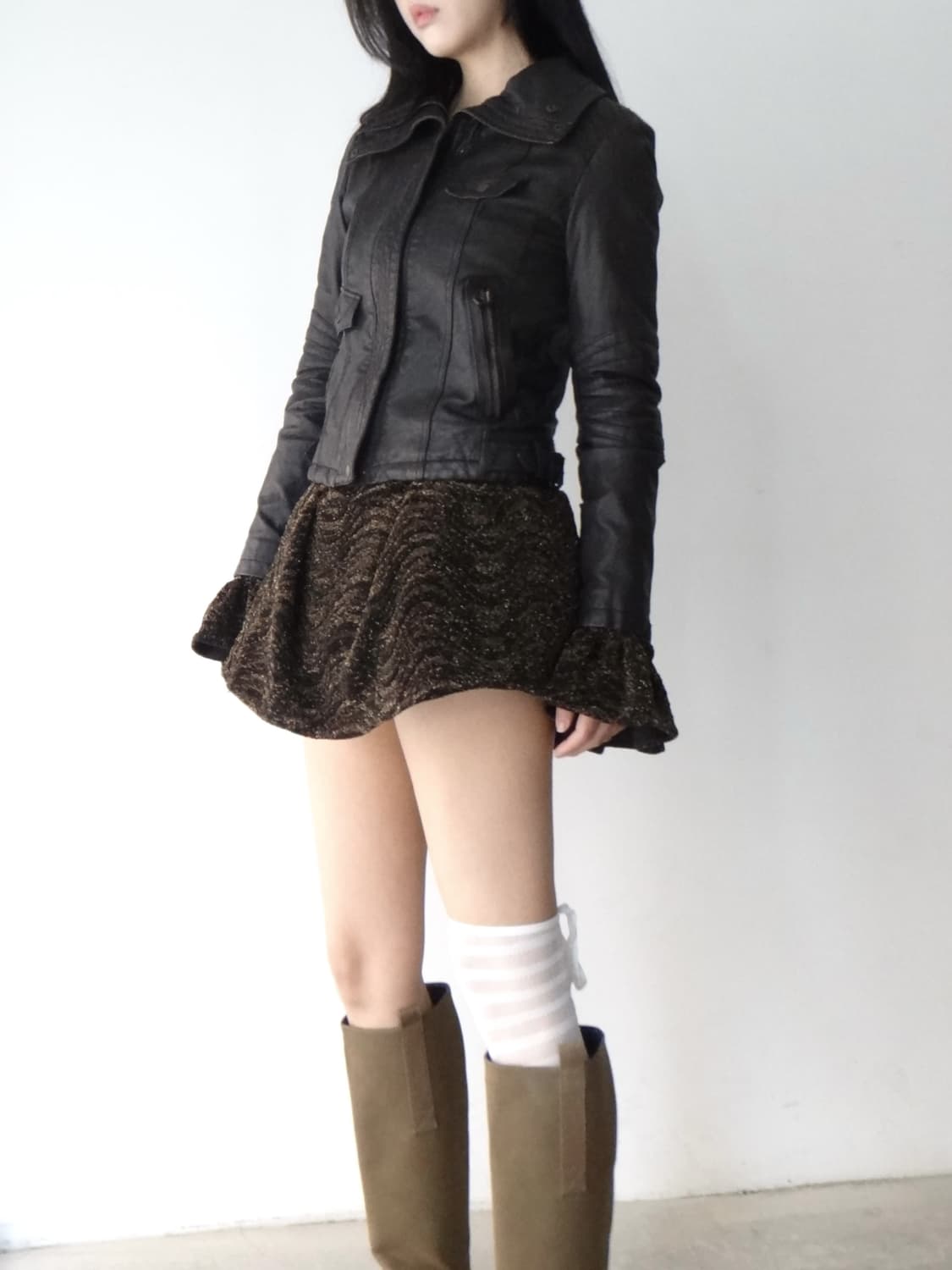 GUESS high neck short leather jacket 상품이미지6