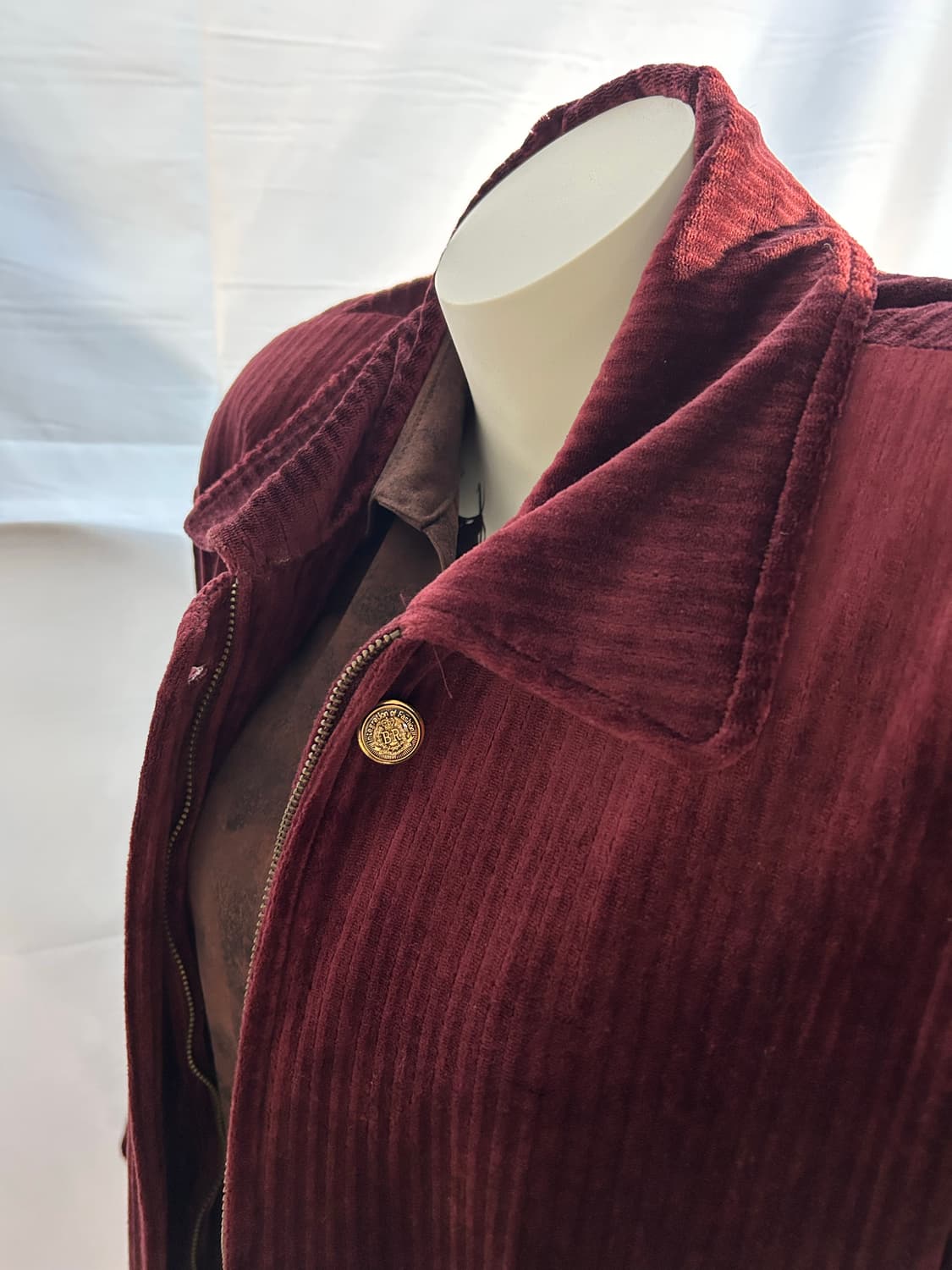 red velvet corduroy gold button coat 상품이미지3