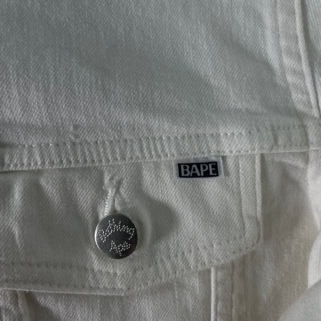 95 베이프 화이트 데님 사이드 라인 자켓  상품이미지5