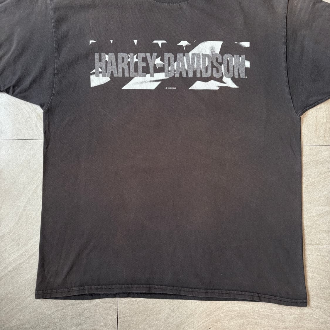 할리데이비슨 정품 페이딩 블랙 반팔 티셔츠 반팔티 상품이미지3