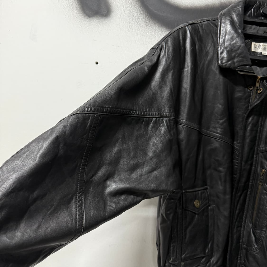 VTG 빈티지 빅사이즈 100% 양가죽 싱글 집업 블루종 자켓 상품이미지5