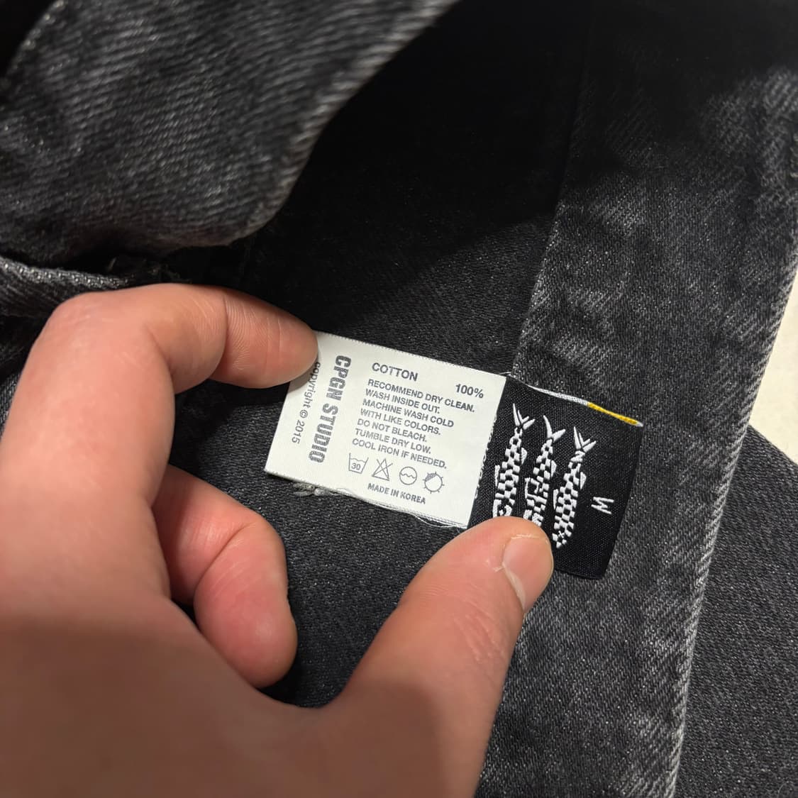 정품 꼼파뇨 스타 와이드 흑청 데님팬츠 블랙 청바지 30인치 상품이미지9