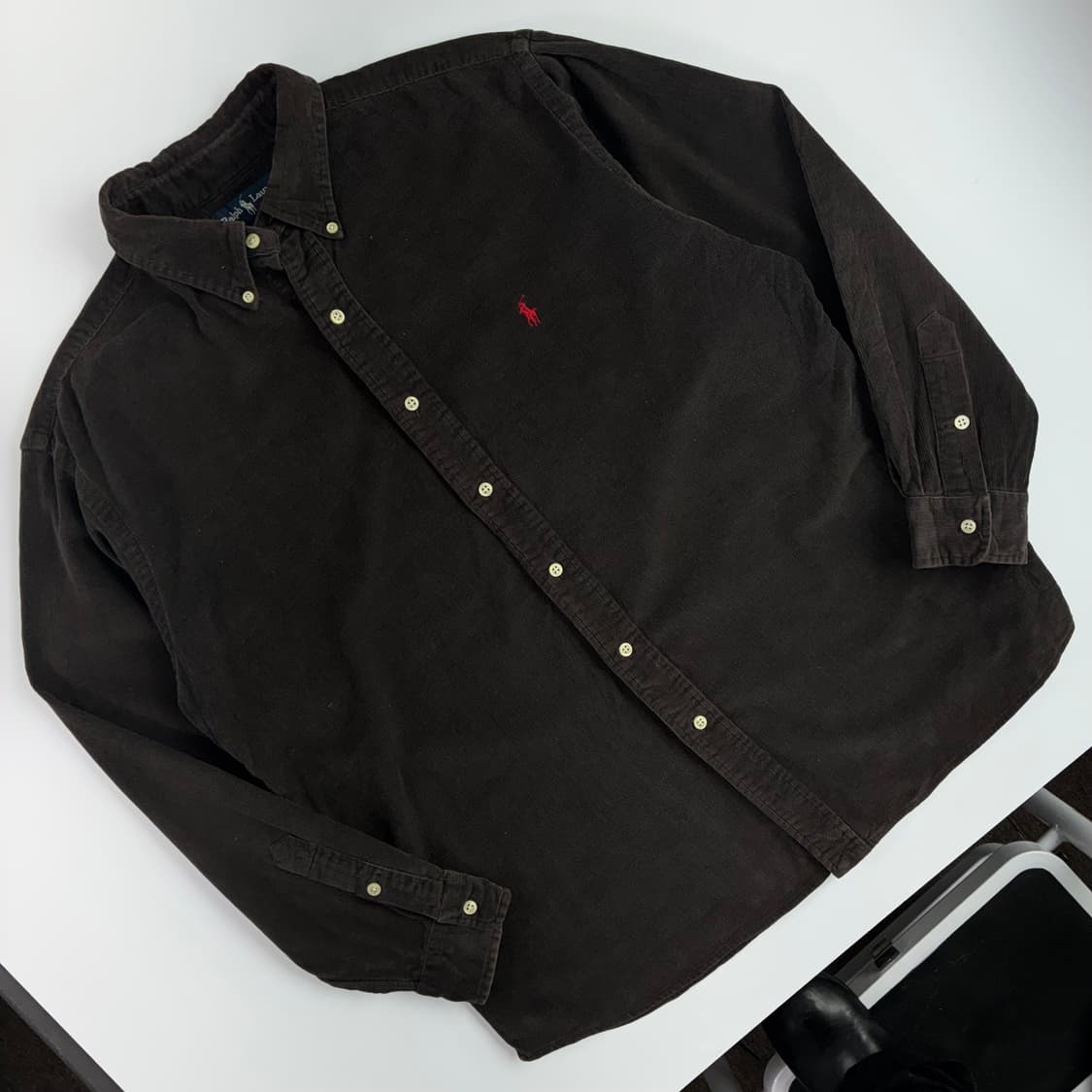 Polo  폴로 랄프로렌 자수 코튼 다크브라운 코듀로이 셔츠 상품이미지2