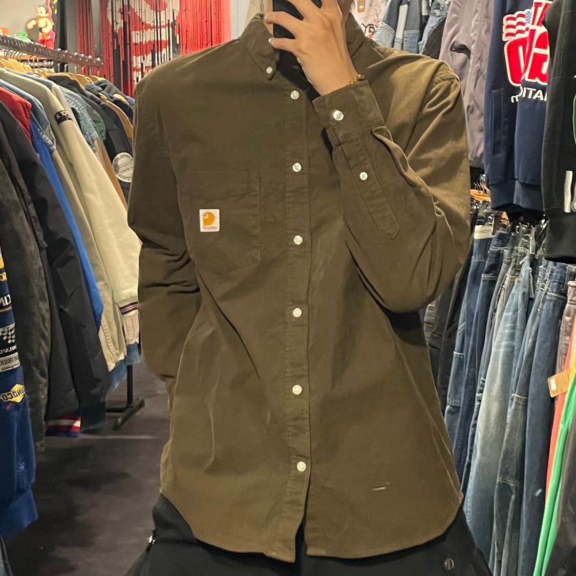 [IM] carhartt 칼하트 브라운 코듀로이 긴팔셔츠 상품이미지3