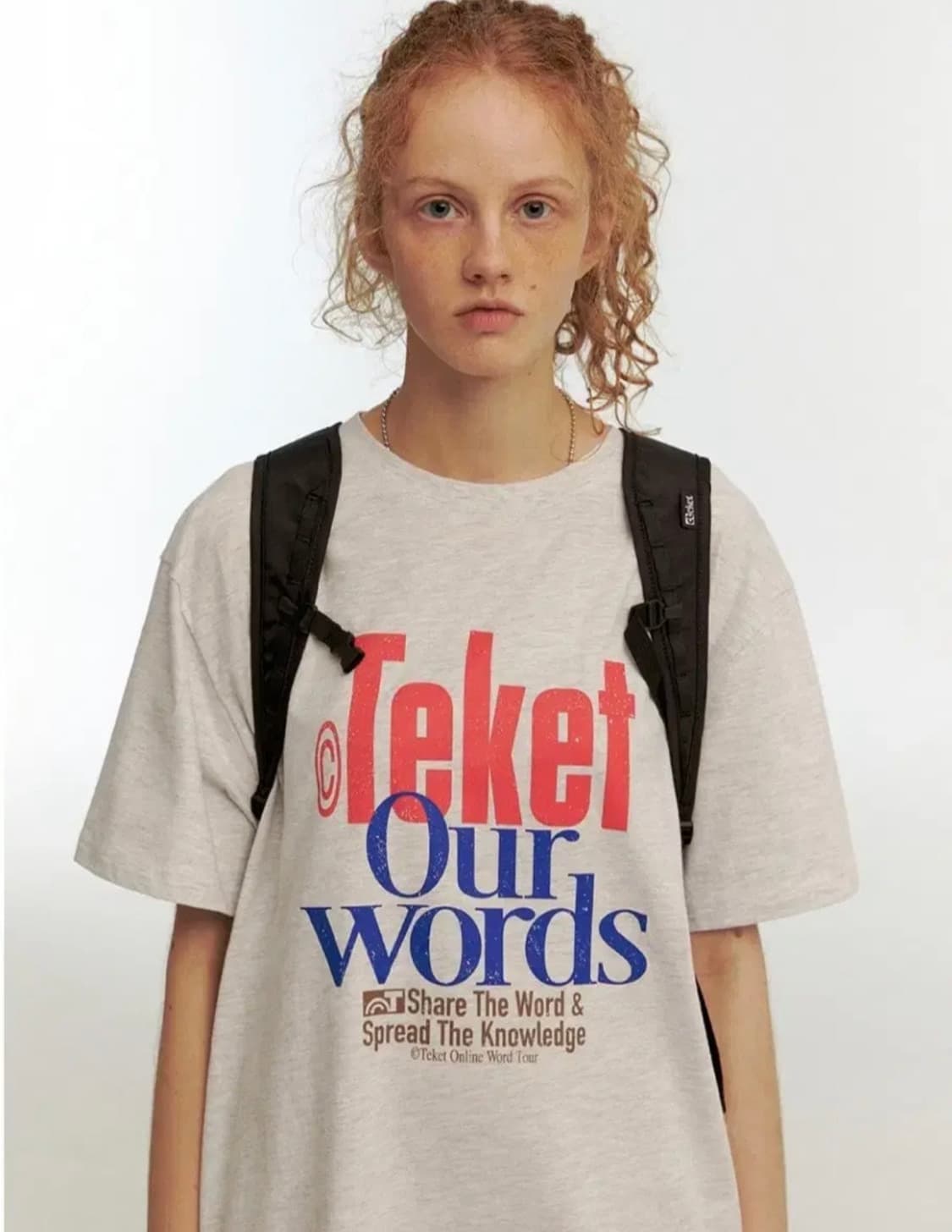 테켓 teket our words tee 멜란지 그레이 M 상품이미지1