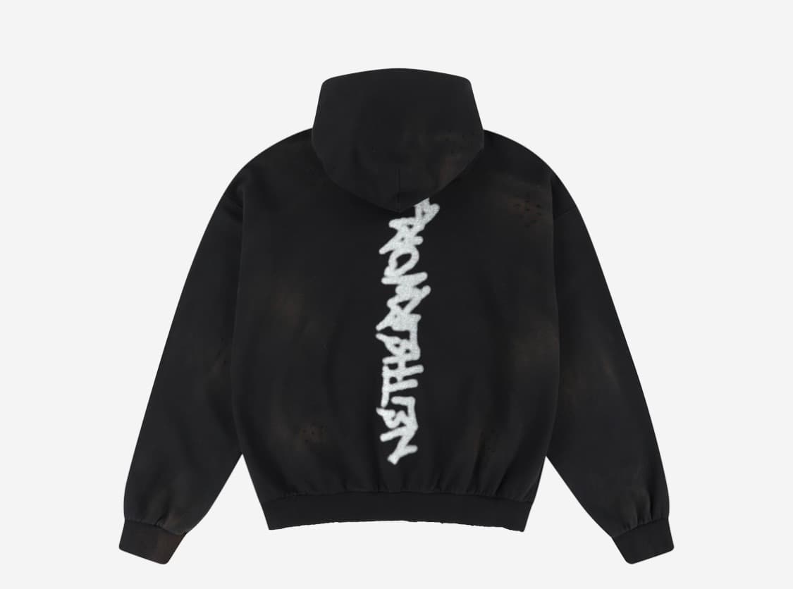 Netherworld Graffiti Zip Up Hoodie Black 상품이미지2