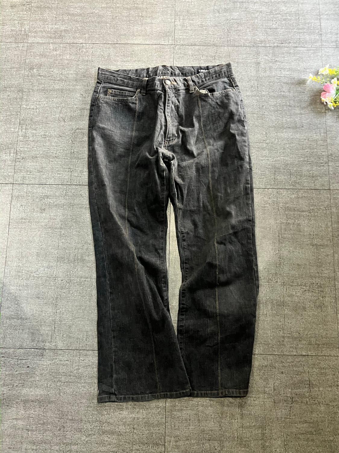 일본빈티지 Johnjello 올드스쿨아메카지 데님팬츠 흑청 상품이미지1