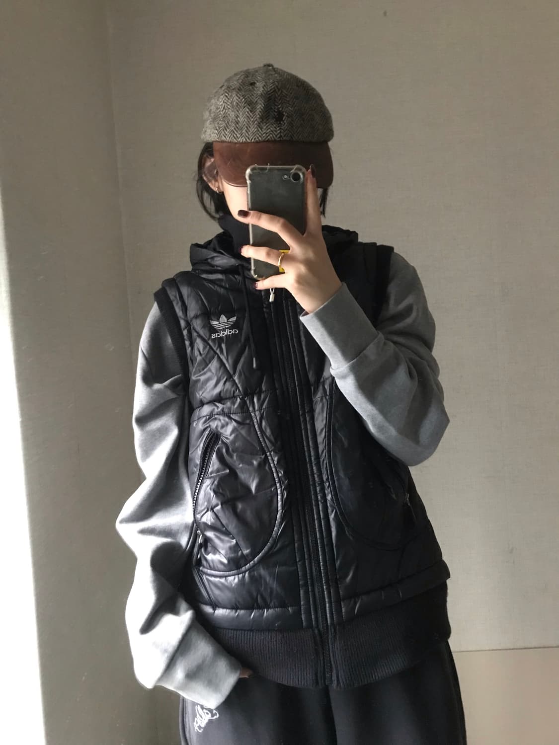 아디다스 블랙 실버 00s 패딩조끼 상품이미지1