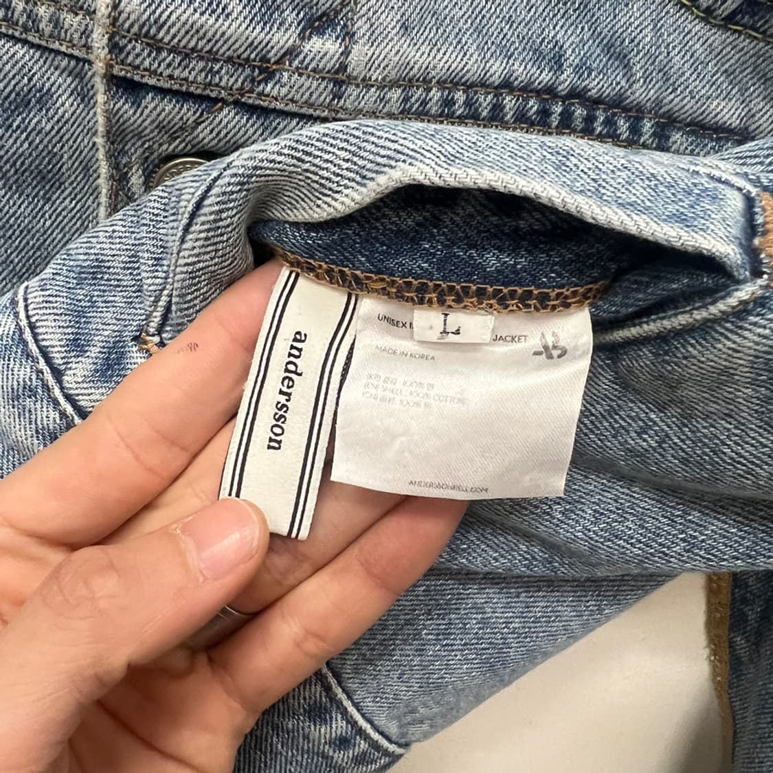 앤더슨벨 인사이드아웃 데님 트러커 자켓 L 상품이미지4