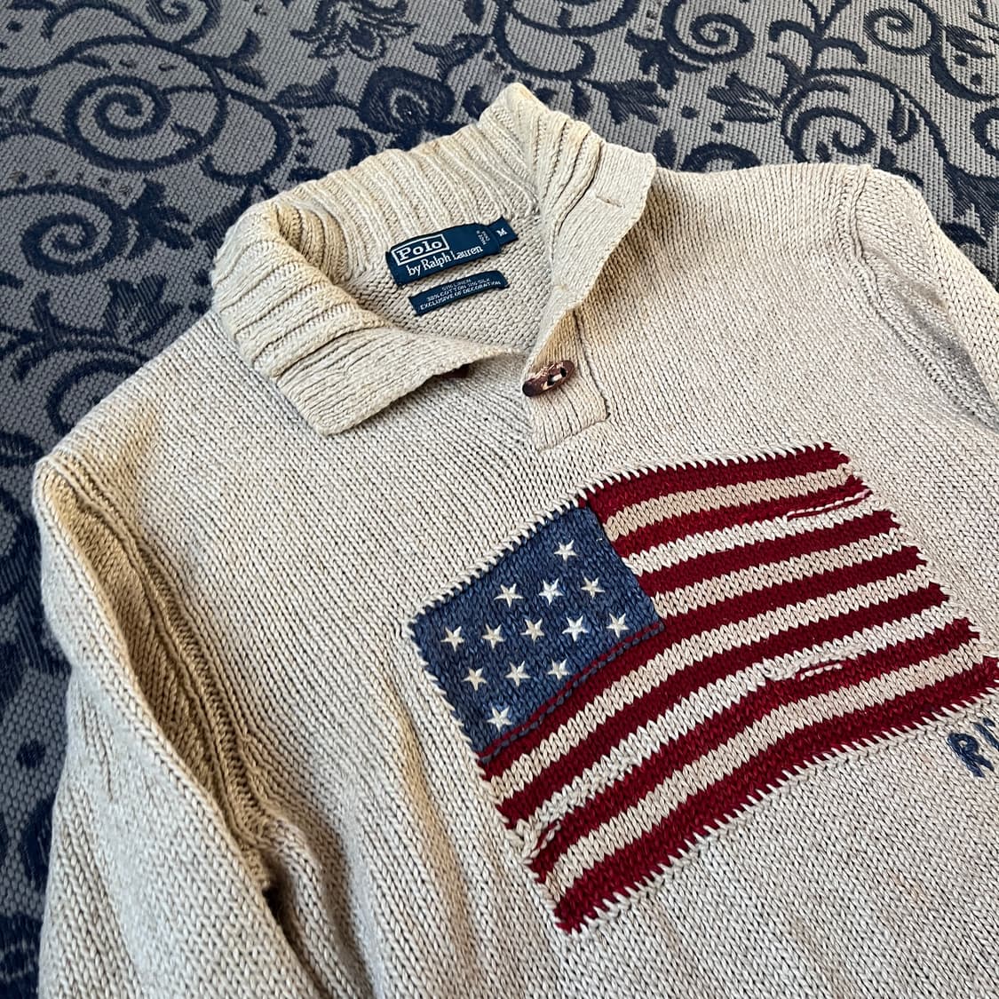M 폴로 성조기 반버튼 니트/W2640 상품이미지3