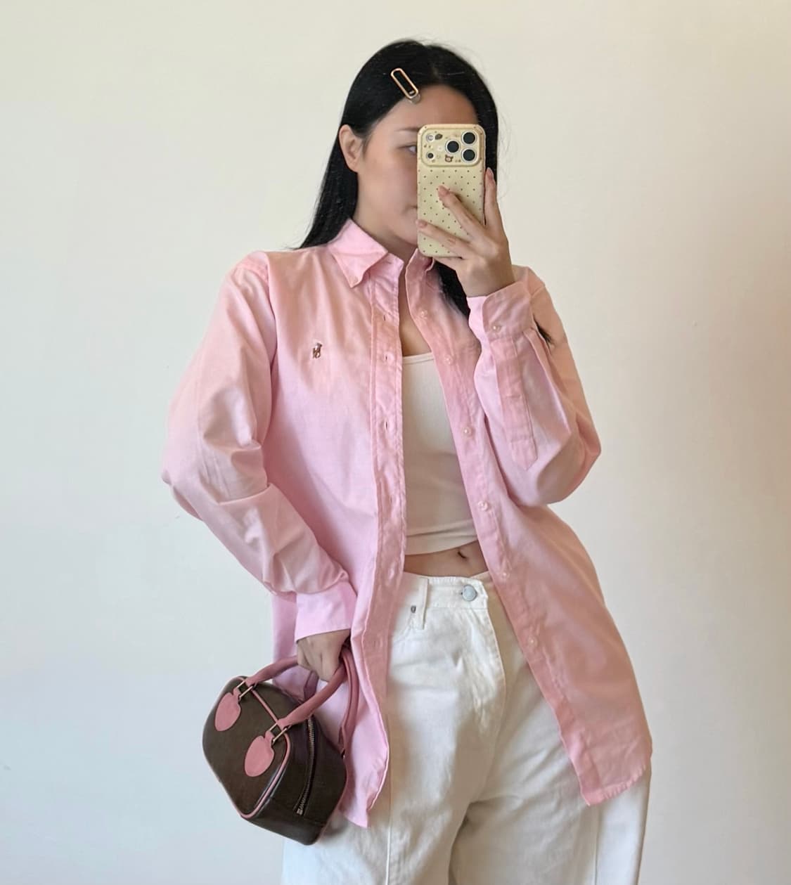 폴로 코튼셔츠 핑크 상품이미지1