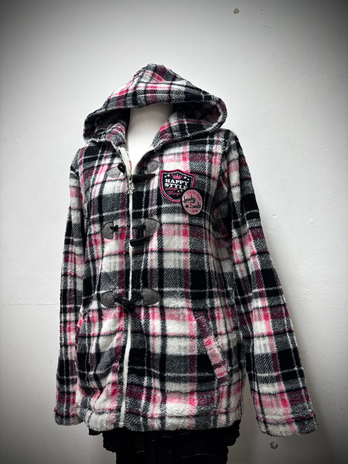 [GAL&Kitsch] Pink&Black Check Patch Deta 상품이미지2