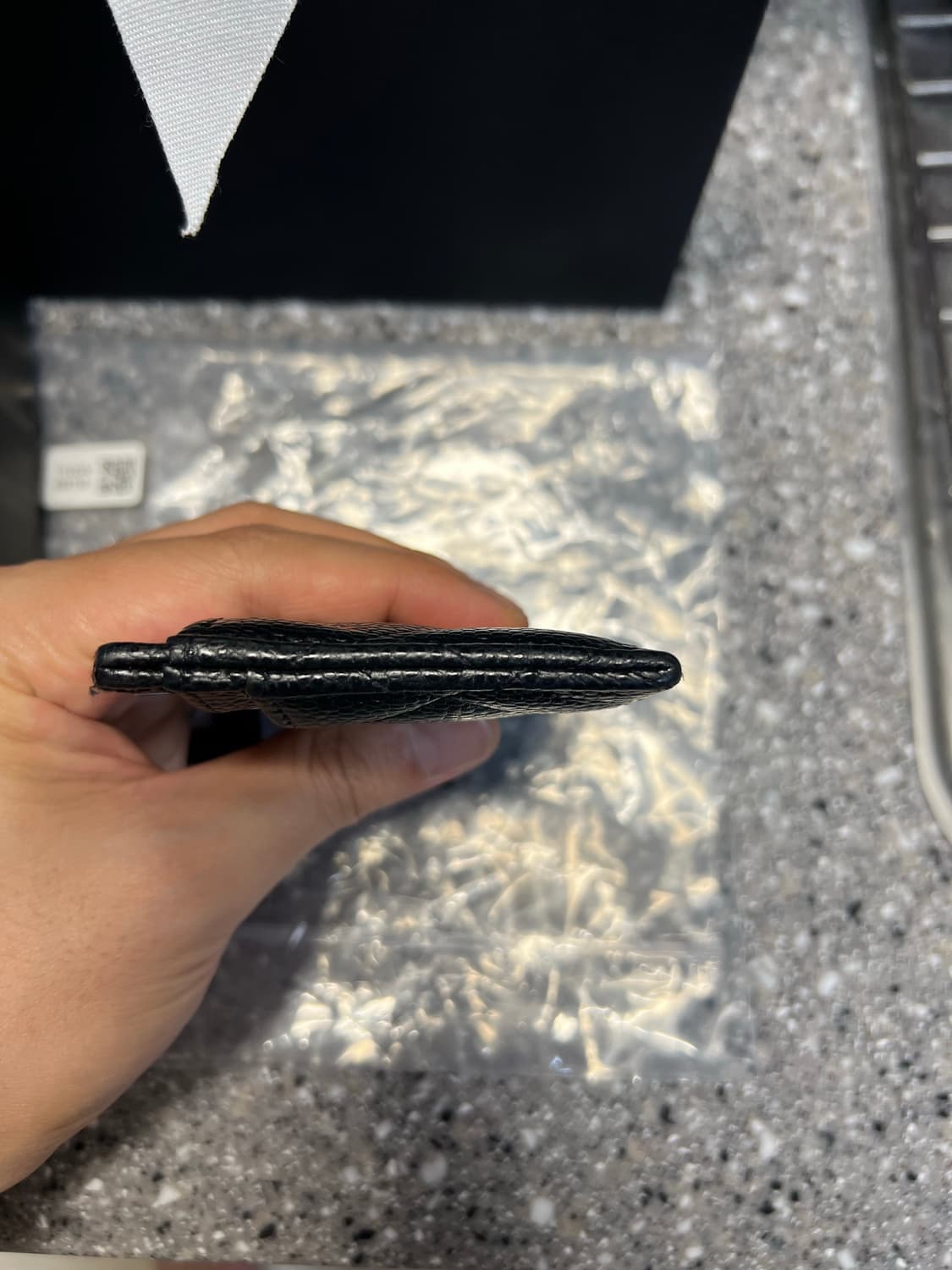 [상태아주좋음, 크림발 풀셋] 샤넬 카프스킨 카드지갑 실버 해 상품이미지6