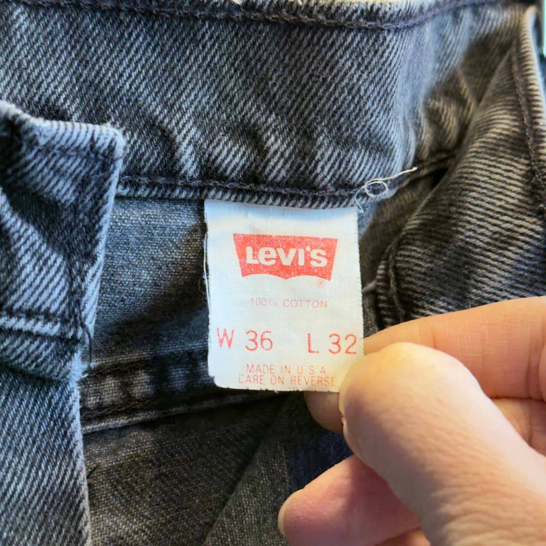 90s 리바이스 550 흑청 데님팬츠 W36 L32 상품이미지6