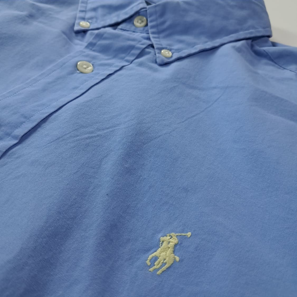 CK796 XL 폴로 90s 블루 반팔 셔츠 남방 상품이미지4