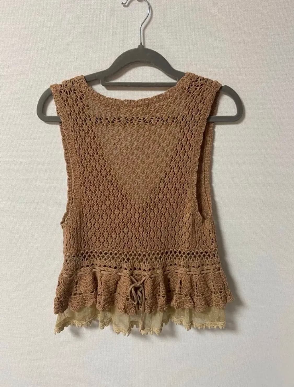 일본 빈티지 모리걸 레이스 민소매 가디건 조끼 상품이미지4