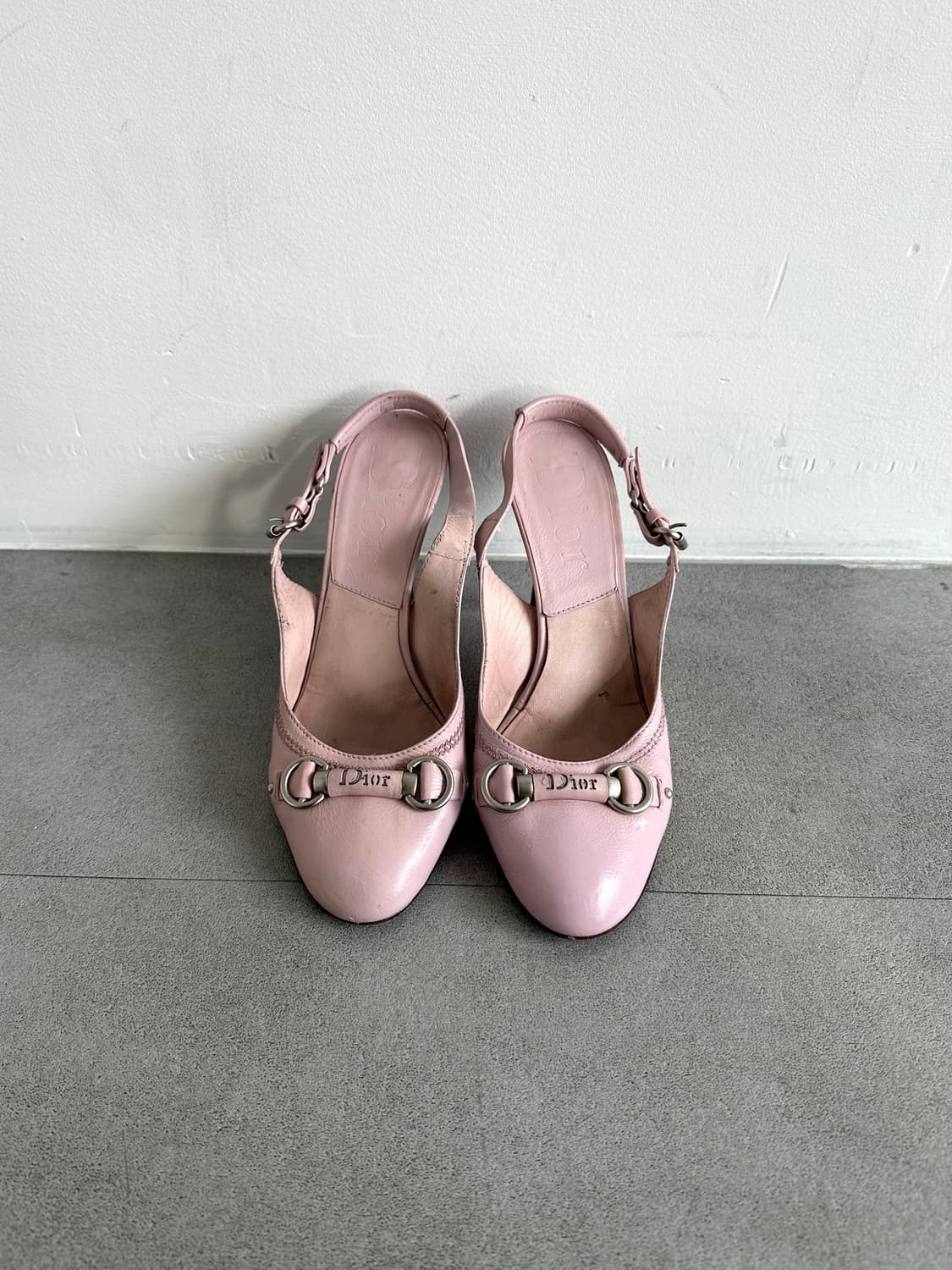 디올 2000s 레이디 디올 베이비핑크 슬링백 힐 상품이미지2