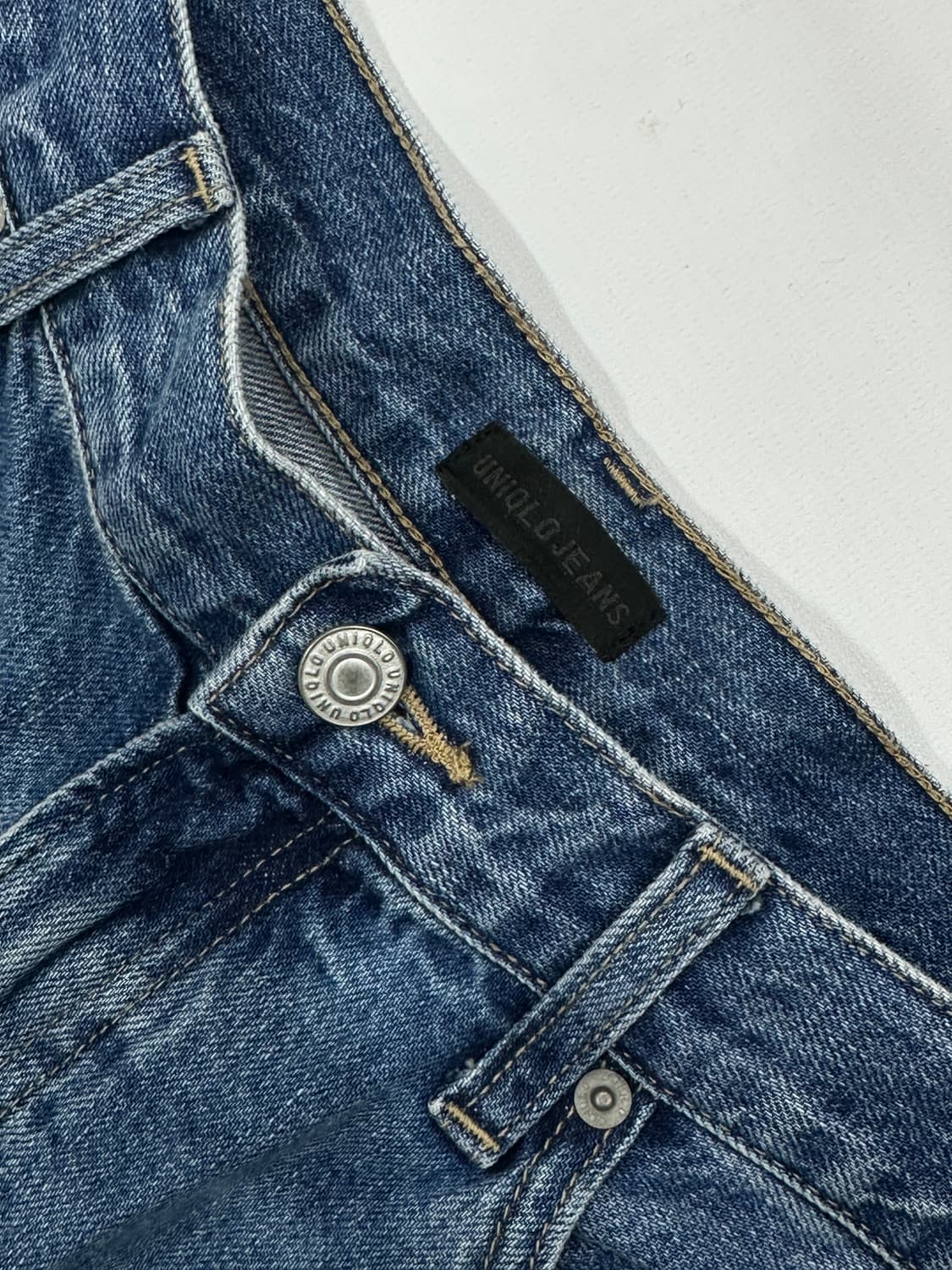 재팬 유니클로 빈티지 워싱 데님 팬츠 남자 30인치 일자핏 보헤미안 상품이미지8