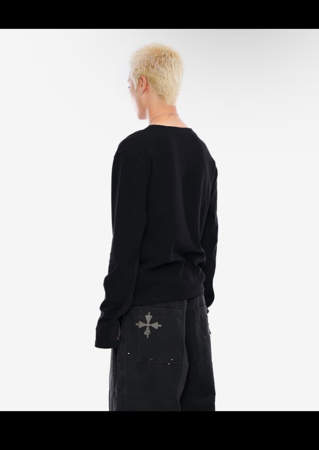아캄 Side Eyelet Long Sleeve (Black) 상품이미지4