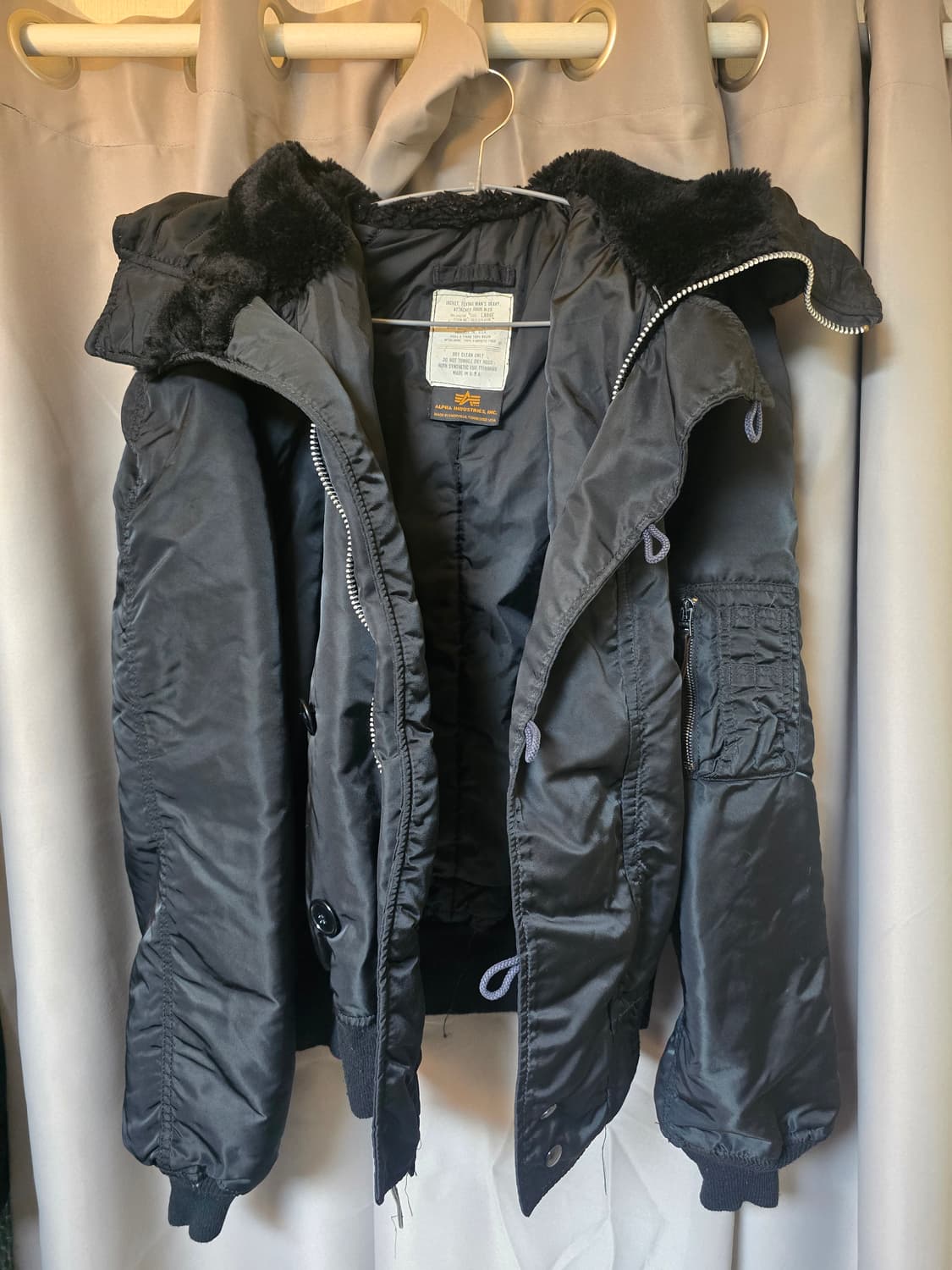 알파인더스트리 N-2B 플라이트 자켓 블랙 L 상품이미지1