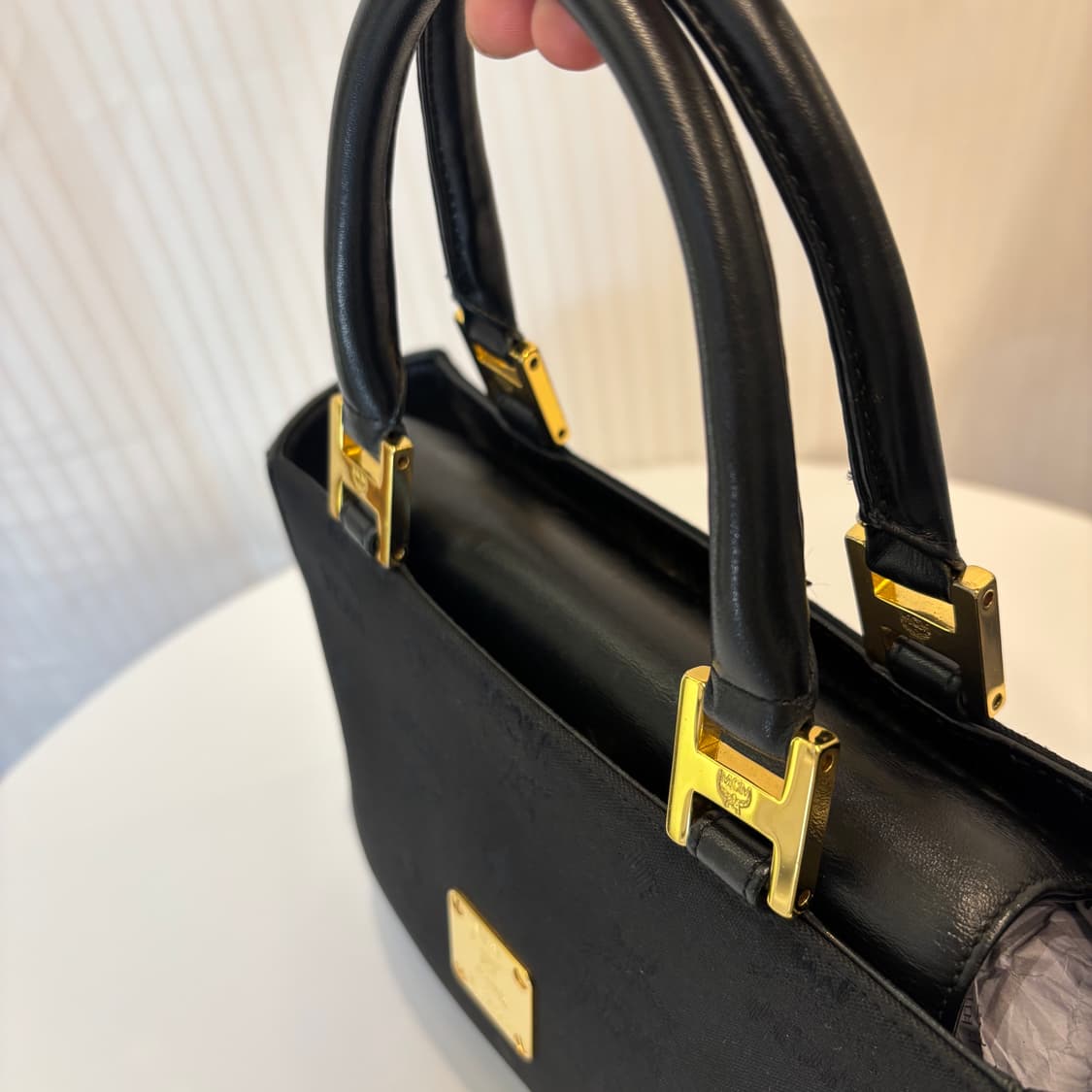 정품 MCM 금장 패브릭 토트백     상품이미지6