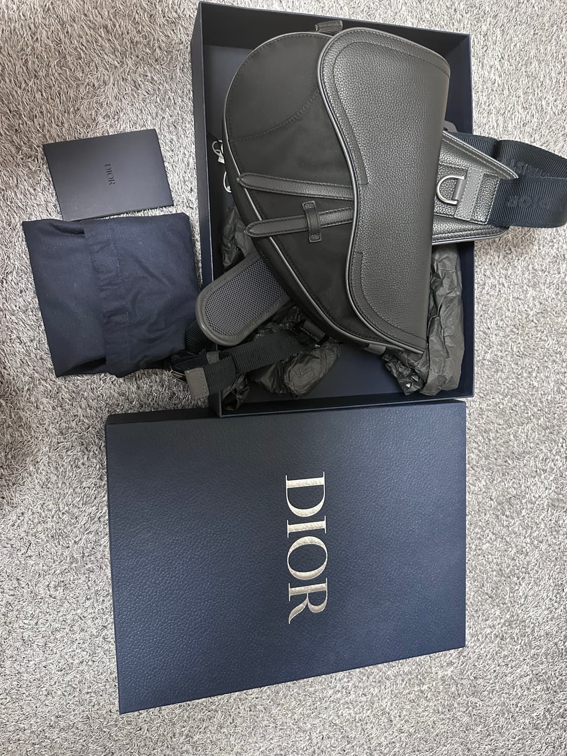 디올 X 사카이 새들백 블랙 상품이미지1