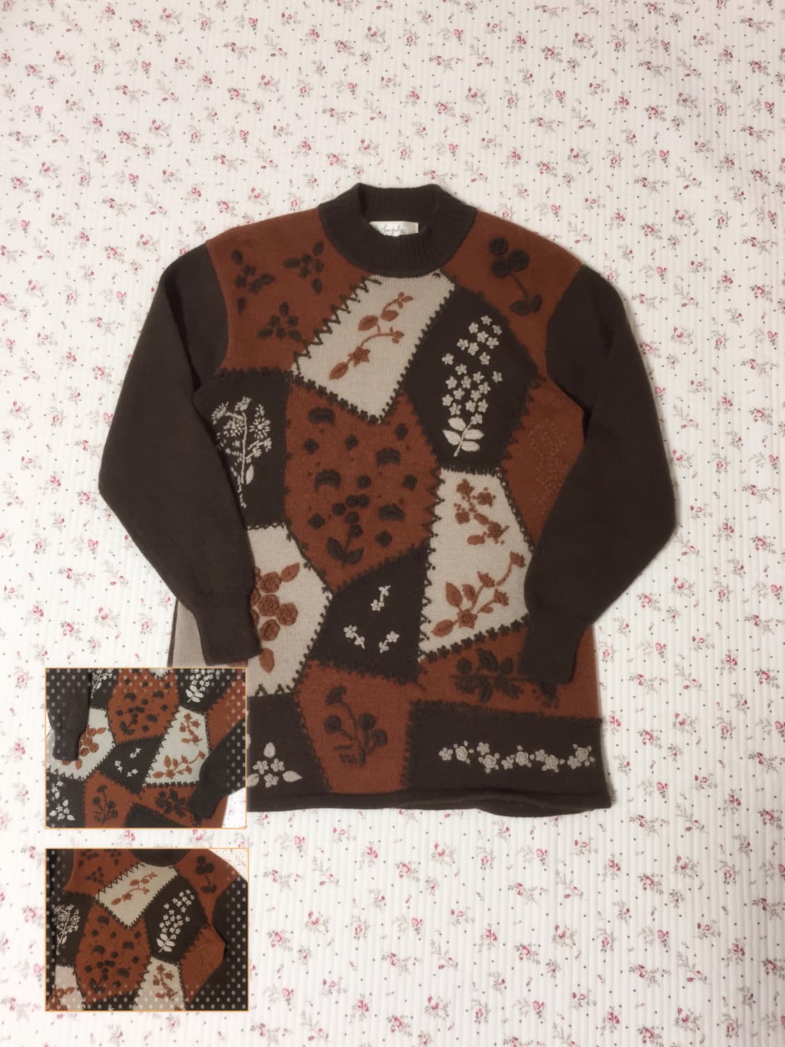 빈티지 히피모리걸 반폴라 니트 상품이미지1