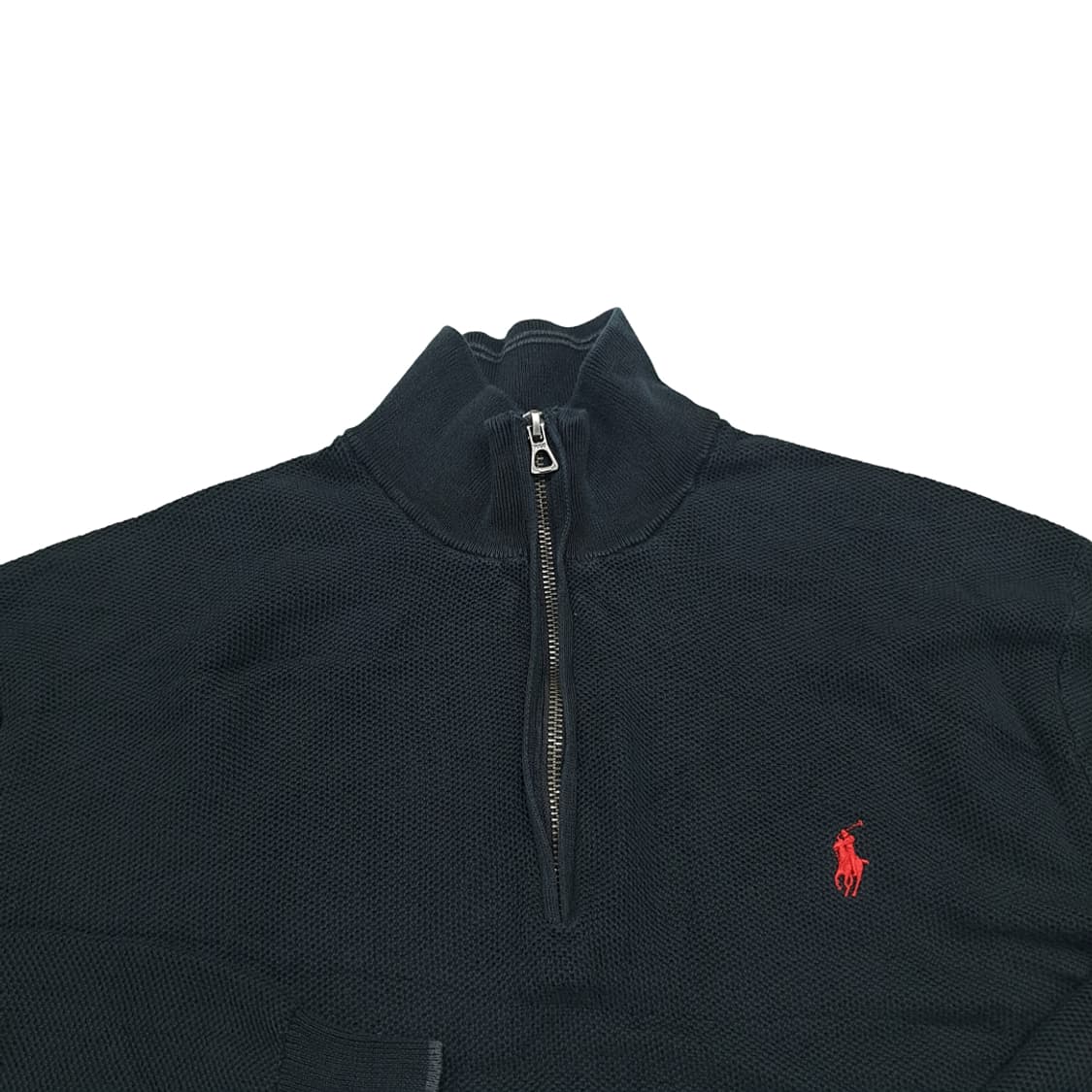 CN807 XL 폴로 랄프로렌 블랙 하프집업 피마코튼 긴팔 니트 스웨터 상품이미지3