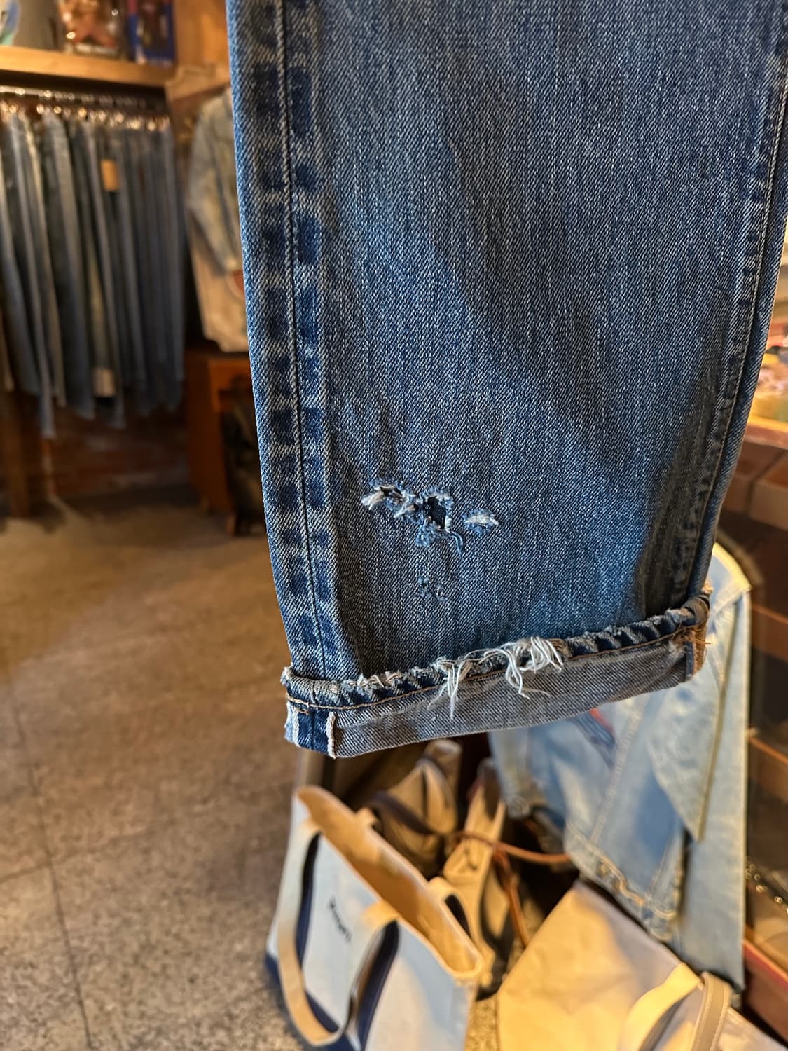 70s USA 빈티지 리바이스 505 66전기 셀비지 데님 팬츠 501 상품이미지4