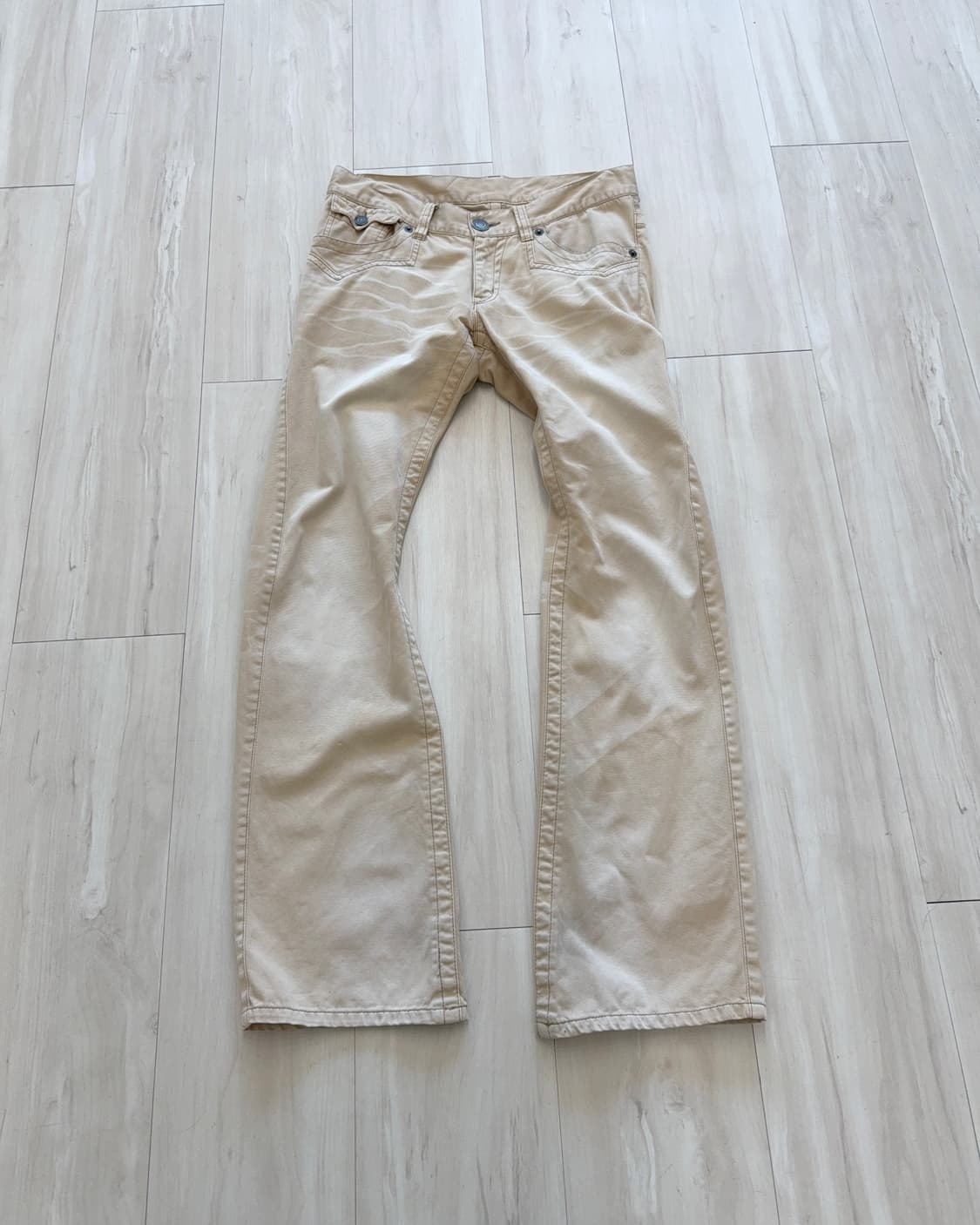 y2k Light beige washed denim pants  상품이미지1