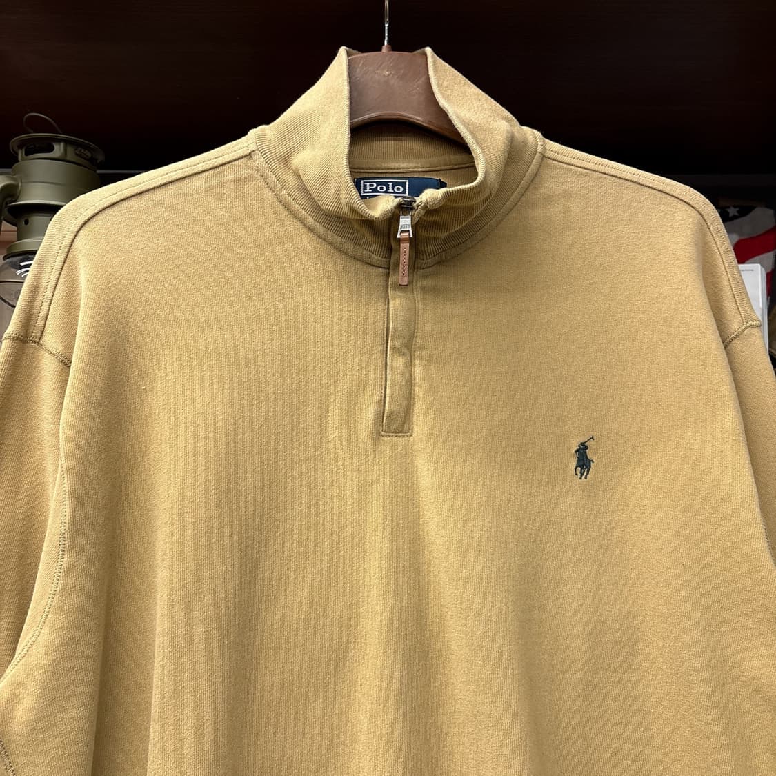 90s 폴로 랄프로렌 테리코튼 하프집업 니트 스웨터 베이지 N986 상품이미지3