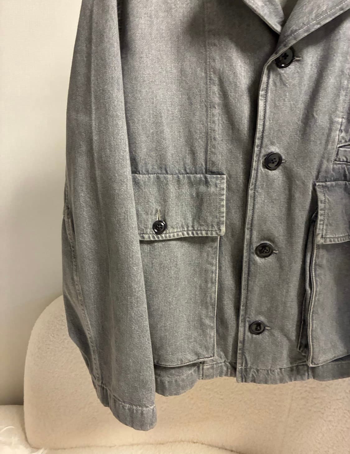 Lemaire 워시드 그레이 데님 자켓  L 상품이미지2