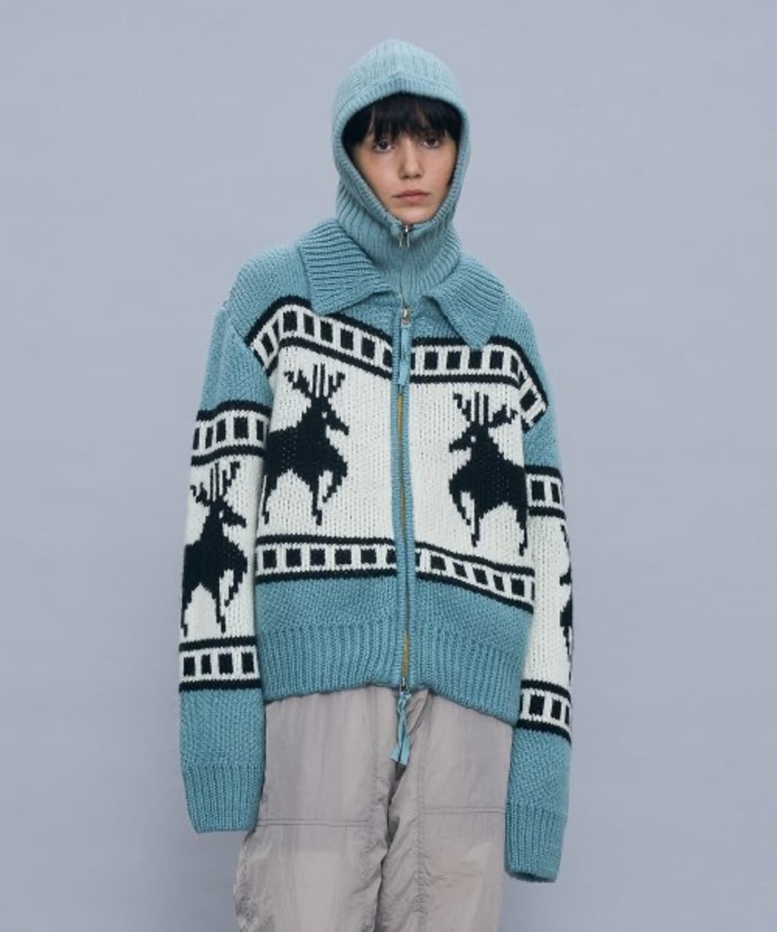 파르티멘토 노르딕 여성 니트 집업 FREE 상품이미지1