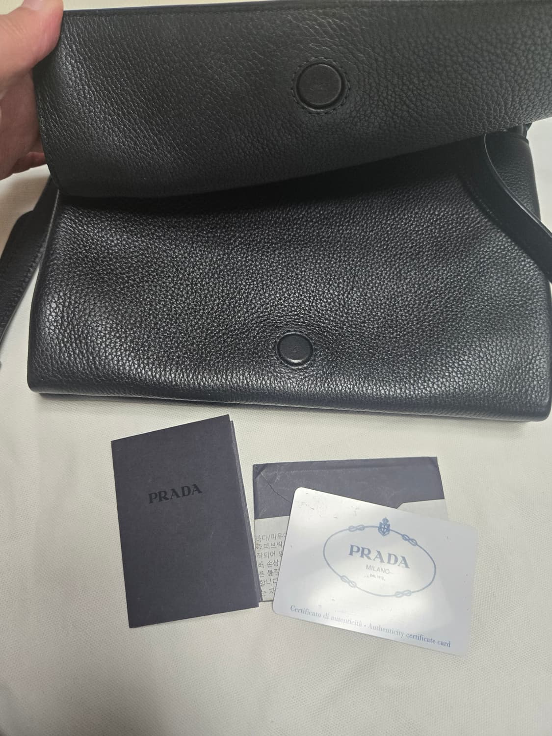 (정품)프라다 블랙 크로스백 개런티카드 상품이미지3