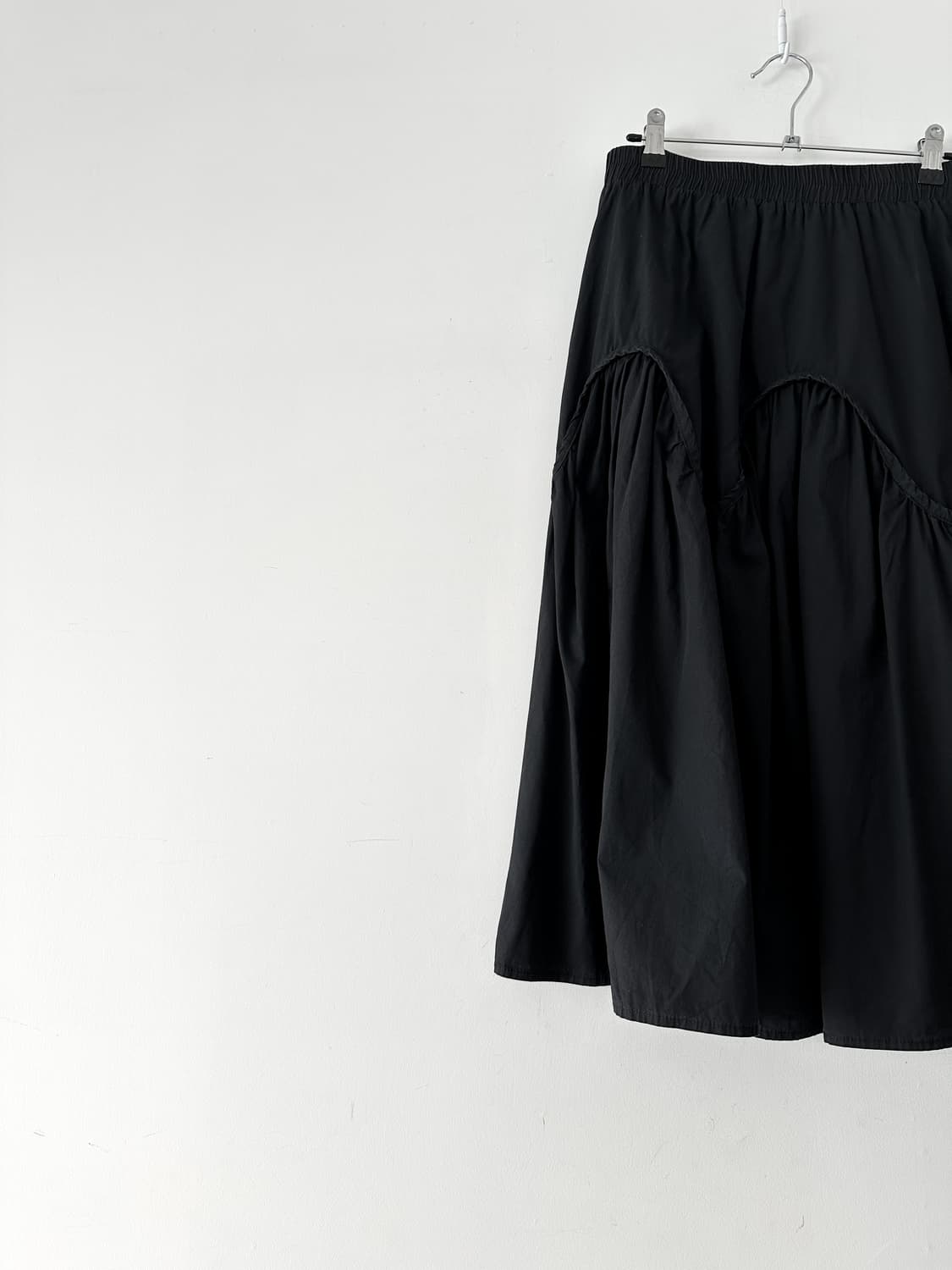 Wave banding skirt / black 상품이미지2