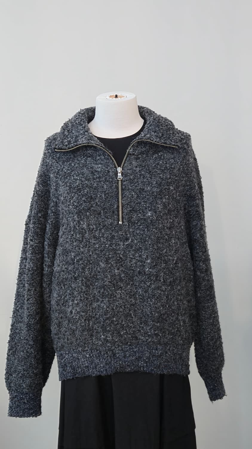 그레이 집업 니트  상품이미지1