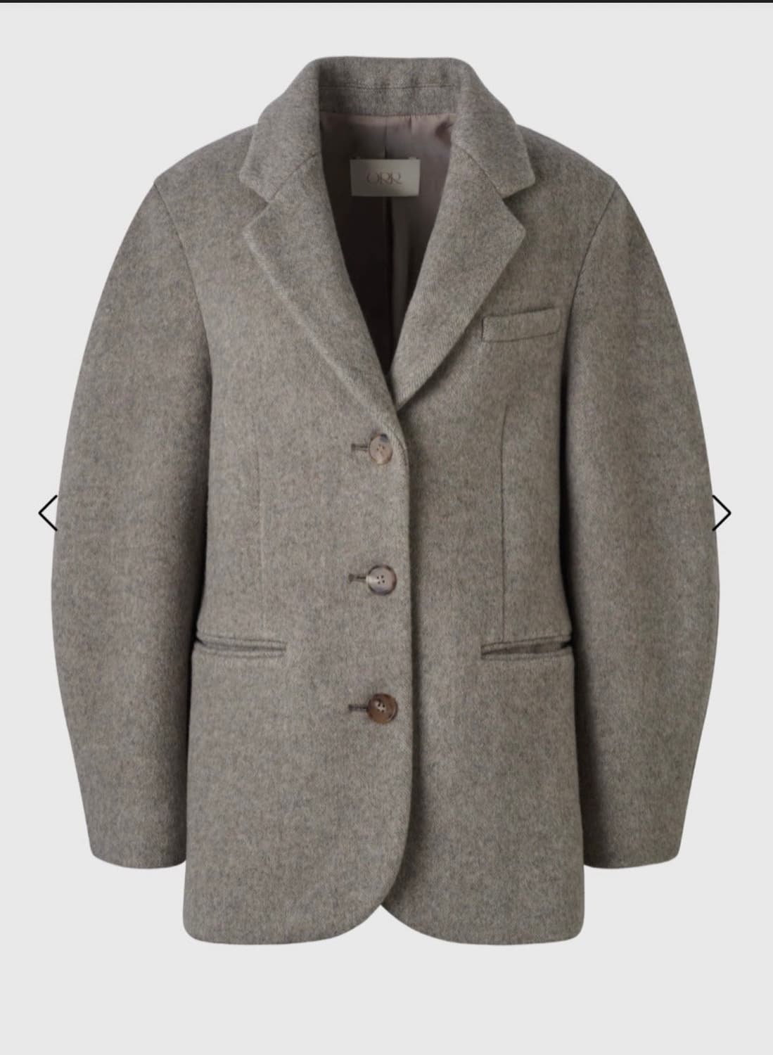 orr 오르 울자켓 헤링본 하프 코트 상품이미지1