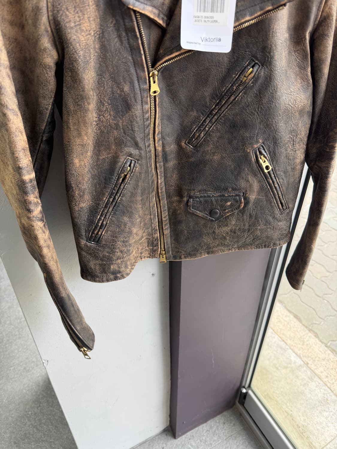 1/ RRL 더블알엘 카우레더 바이커 자켓 상품이미지4