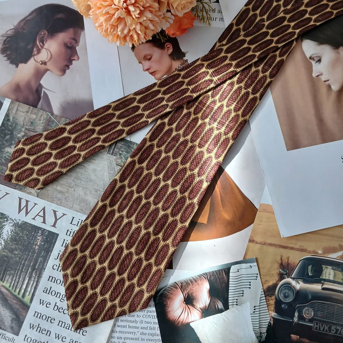 웅가로 실크 브라운 오벌 자카드 넥타이 9.3cm A+등급 A19197
 상품이미지3