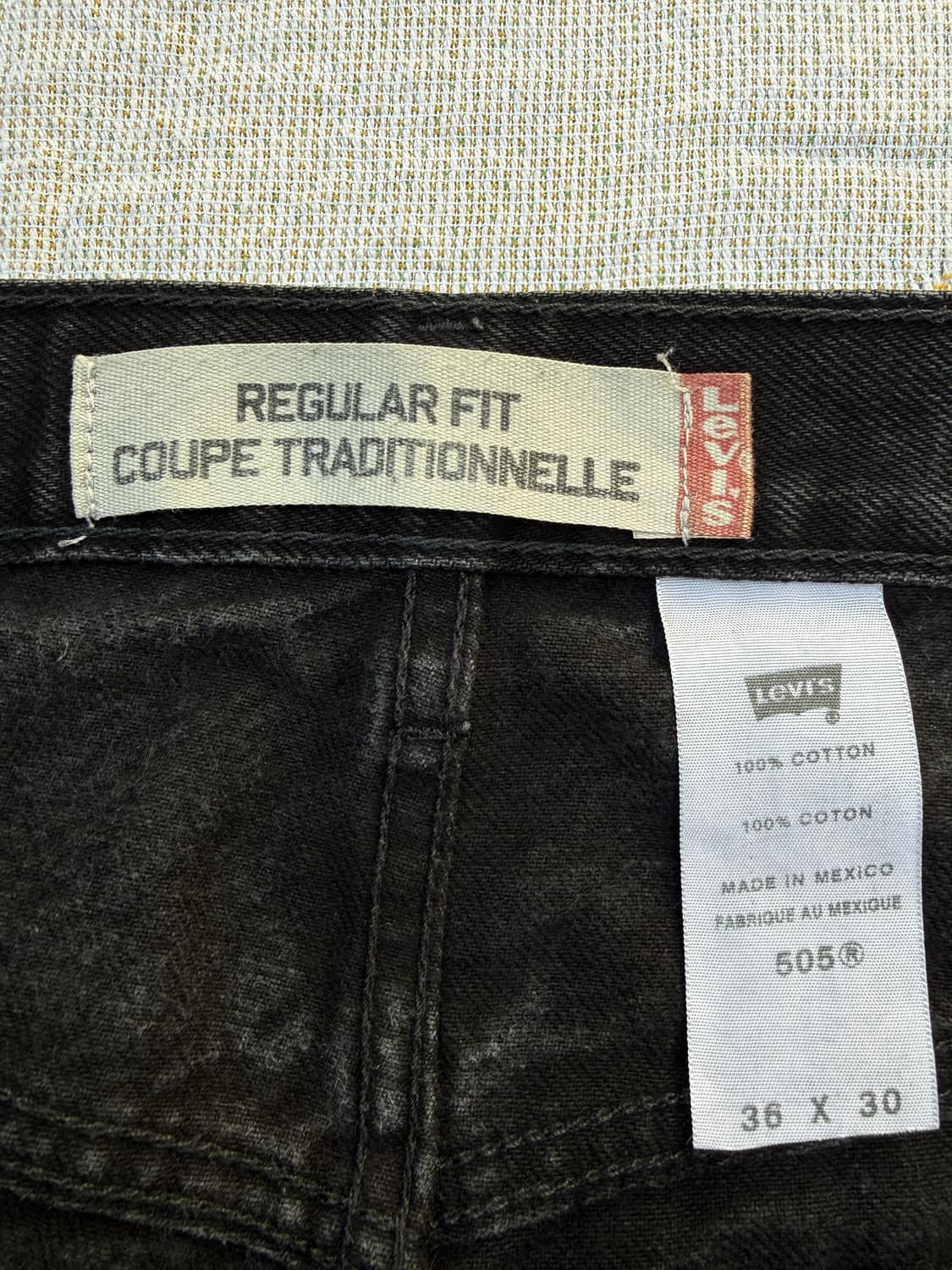리바이스 505 흑청 36/30 지퍼플라이 상품이미지4