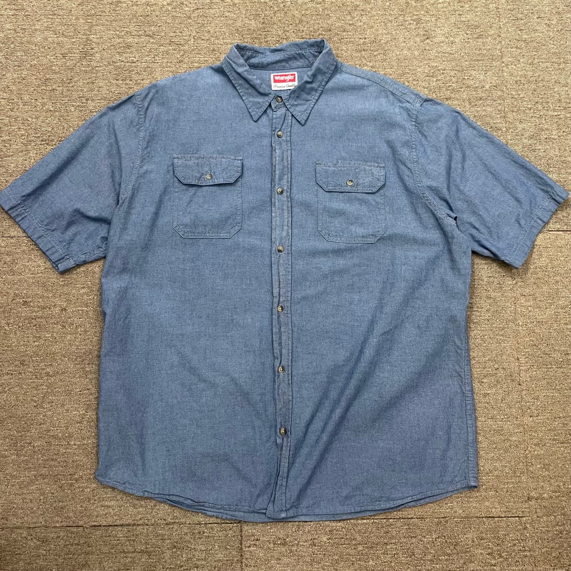 (2XL) Wrangler 랭글러 데님 코튼 반팔 셔츠  상품이미지1