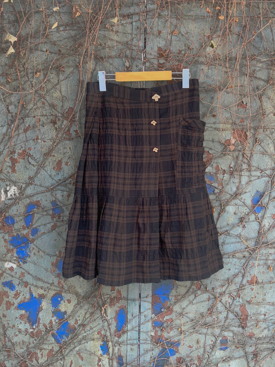 버섯 도자기 체크스커트 상품이미지5