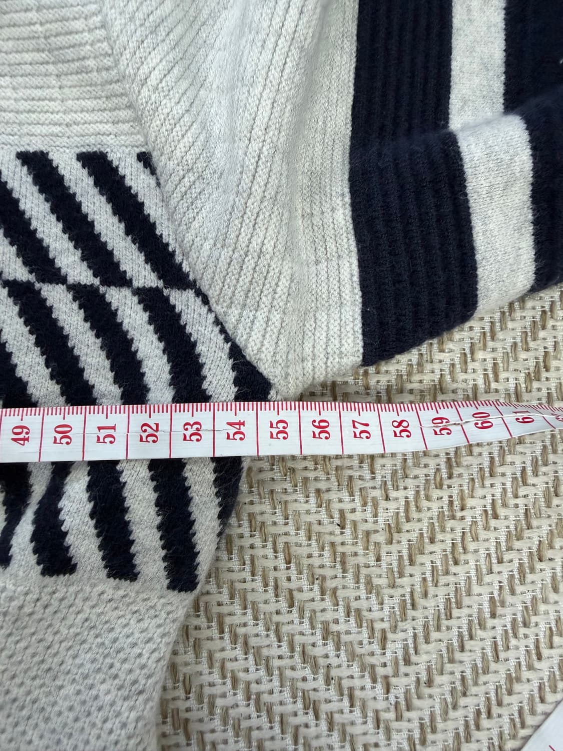 정품) 시스템옴므 한섬 스트라이프 패턴 니트 100 상품이미지7