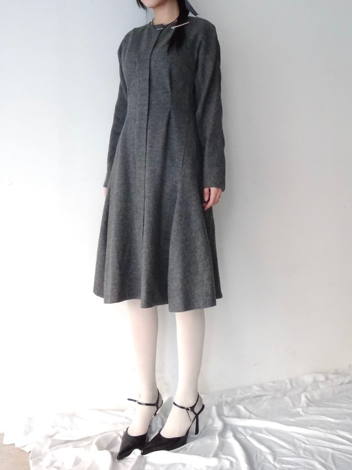 TIME pintuck flare ops / grey 상품이미지8