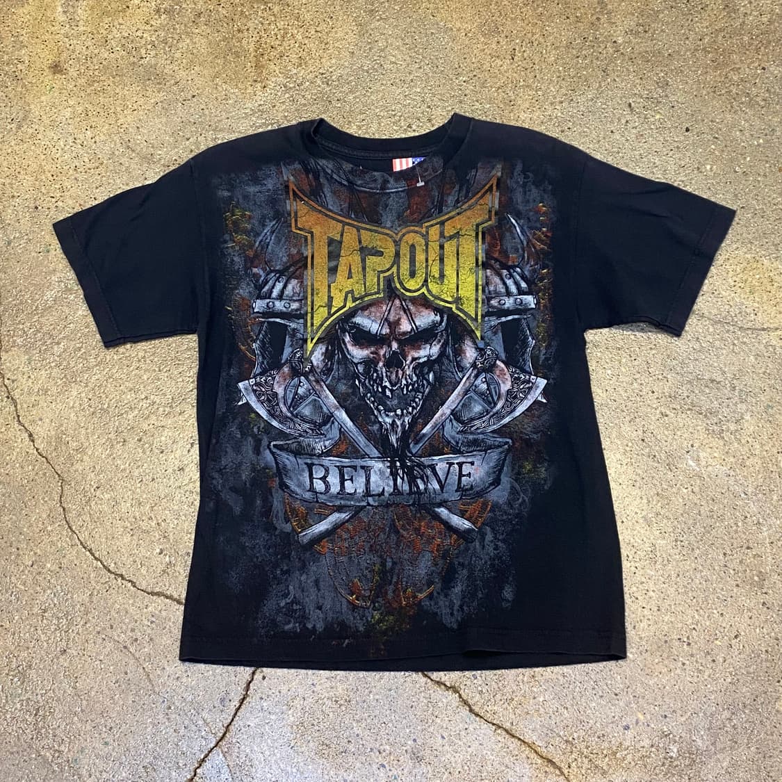 미국 빈티지 탭아웃 TAPOUT BELIEVE 해골 반팔티 락티셔츠 상품이미지1