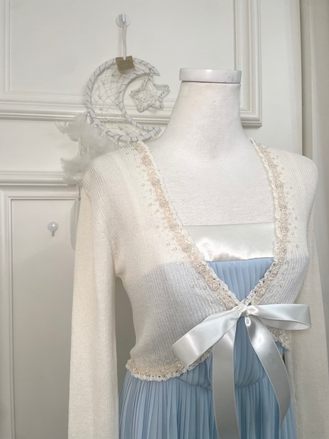 LEST ROSE ivory beads point bolero cardi 상품이미지8