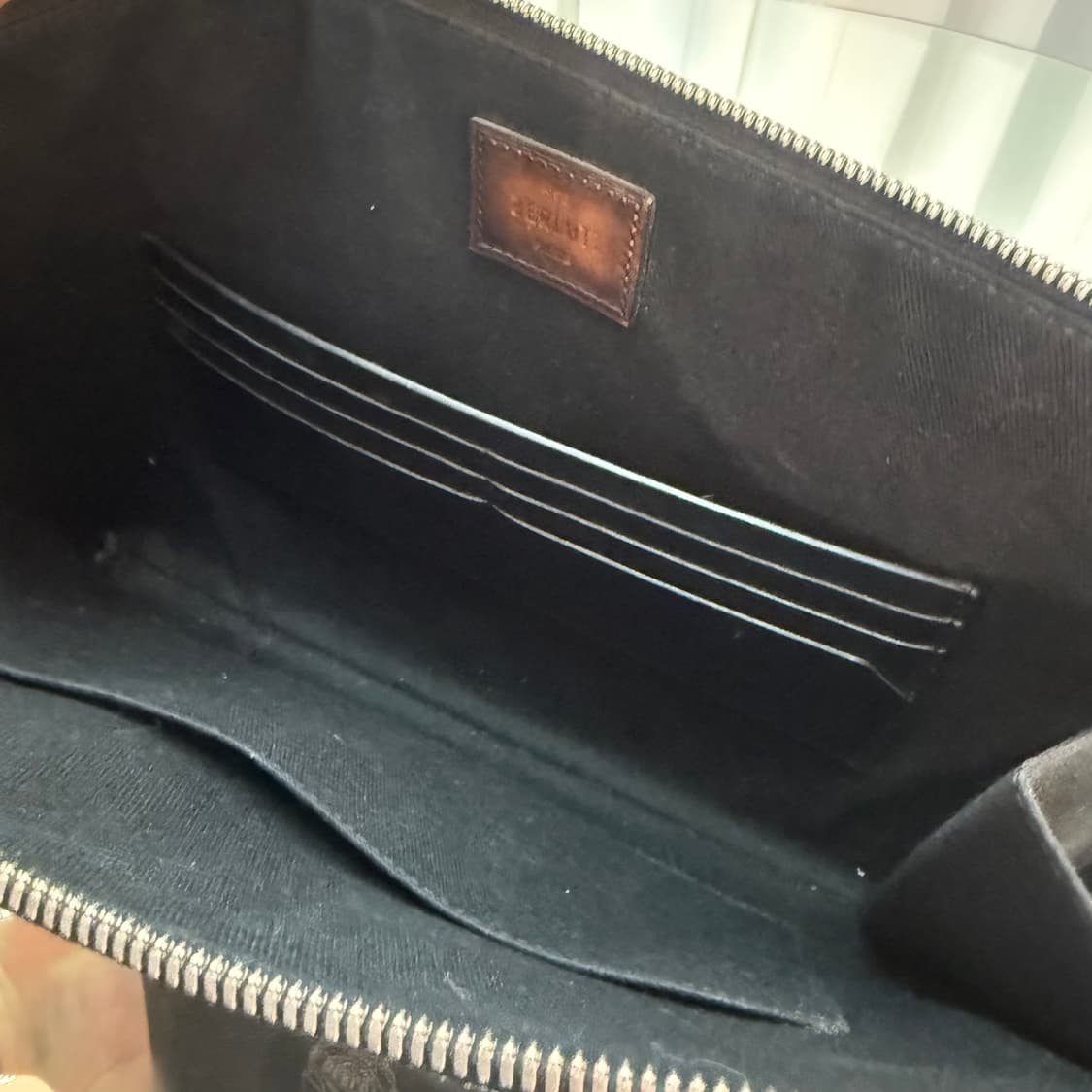 [정품] 벨루티 시그니처 캔버스 앤 레더 도큐먼트 클러치백 상품이미지6