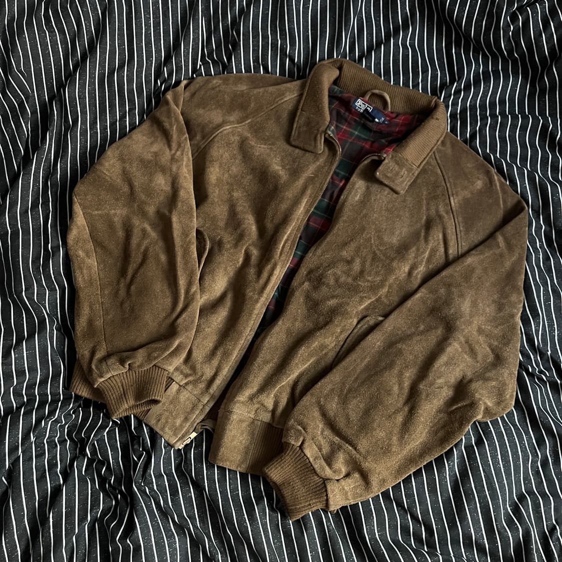 90s 폴로 스웨이드 헤링턴 자켓 XL 모카 베이지 상품이미지1