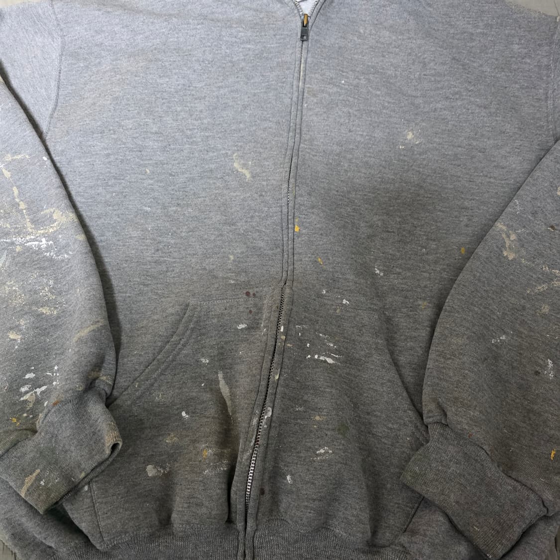 [M] 90s 러셀 애슬레틱 후드집업 헤더 그레이 ver. 더티페인팅 상품이미지2