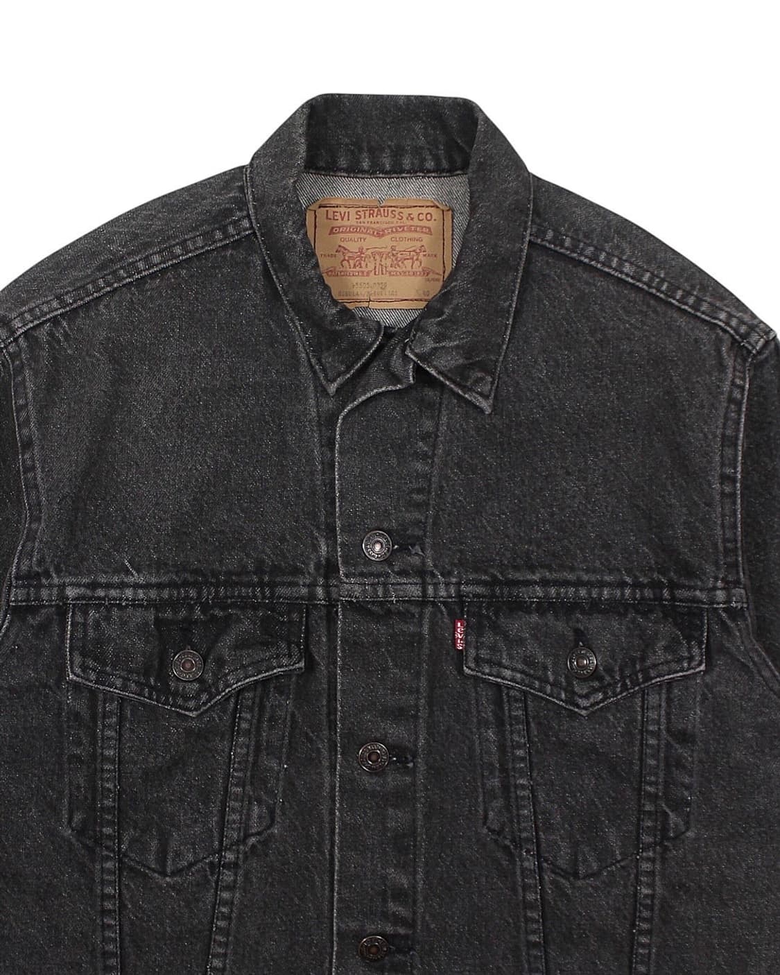 1980s 리바이스 75505-0259 흑청 데님 자켓 빈티지 블랙 상품이미지4